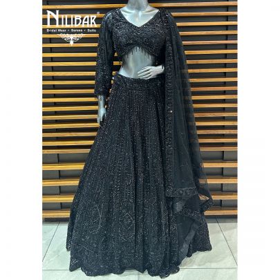 Black Net Lehenga