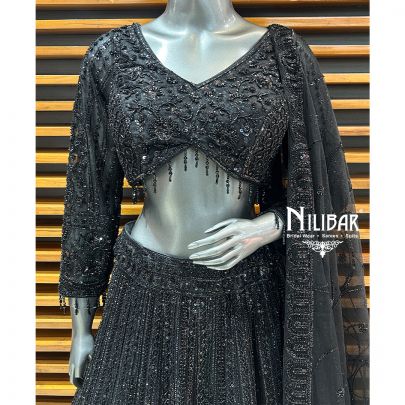 Black Net Lehenga