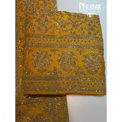 Sunflower Yellow Silk Unstitched Suit