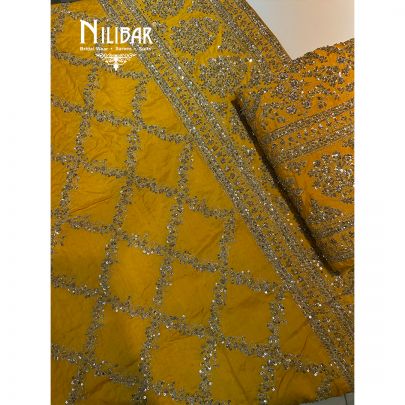 Sunflower Yellow Silk Unstitched Suit