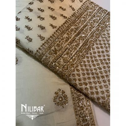 Off White Silk Unstitched Suit