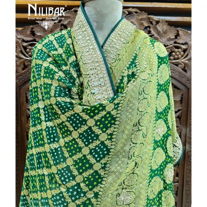 Green Georgette Embroidered Dupatta