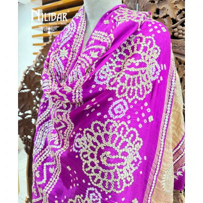 Purple Silk Embroidered Dupatta
