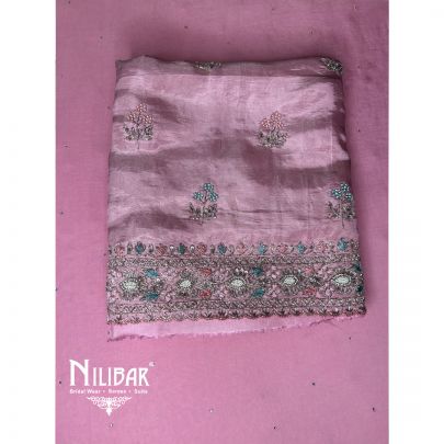 Pink Lame Silk Unstitched Suit