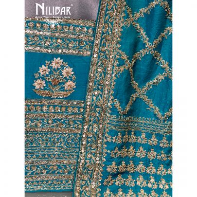 Blue Silk Unstitched Suit