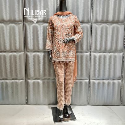 Light Peach Georgette Pant Suit