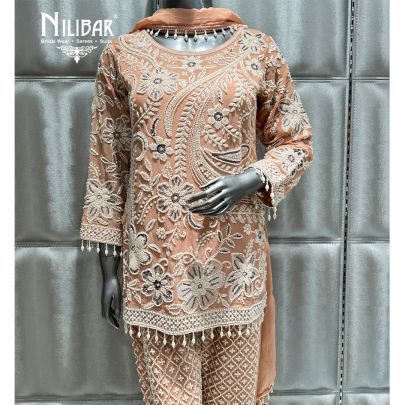 Light Peach Georgette Pant Suit