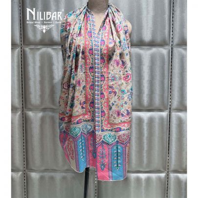 Grey Pashmina Embroidered Shawl