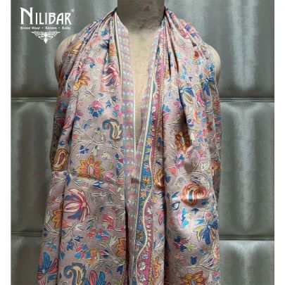 Grey Pashmina Embroidered Shawl