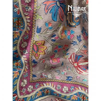 Grey Pashmina Embroidered Shawl