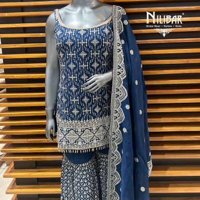 Blue Georgette Garara Suit