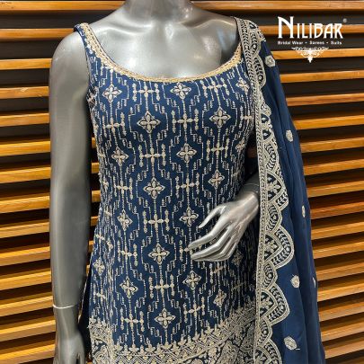 Blue Georgette Garara Suit