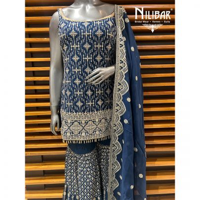 Blue Georgette Garara Suit