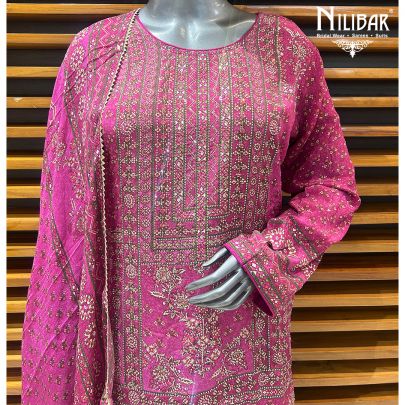 Dark Pink Crepe Palazzo Suit