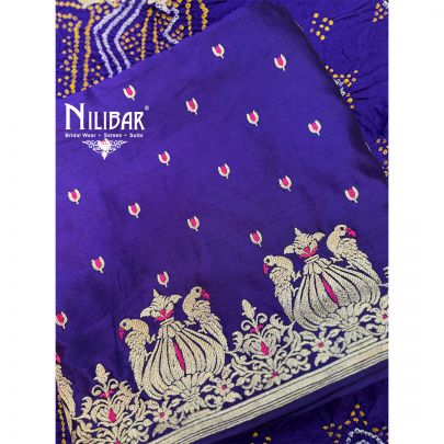 Purple Silk Shirt Paired With Crepe Bottom & Shimoi Satin Dupatta