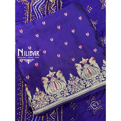 Purple Silk Shirt Paired With Crepe Bottom & Shimoi Satin Dupatta