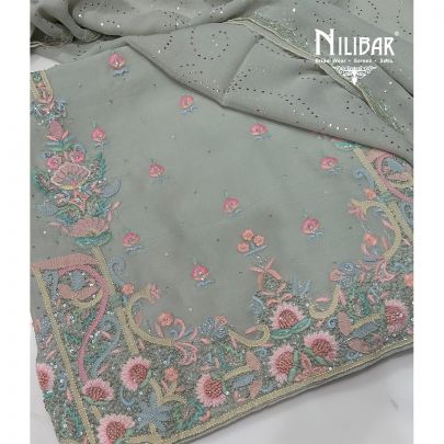 Tea Green Georgette Unstitched Suit