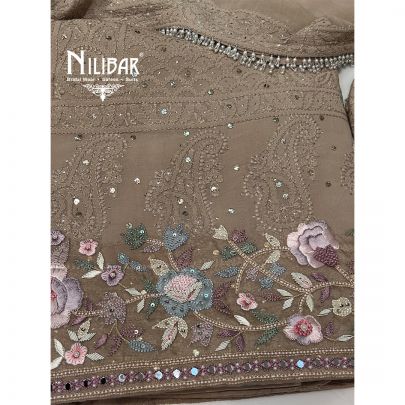 Light Brown Georgette Unstitched Suit