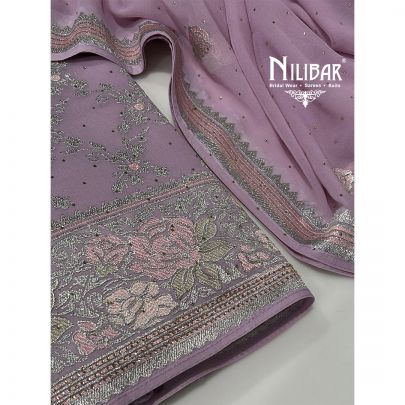 Lilac Georgette Unstitched Suit