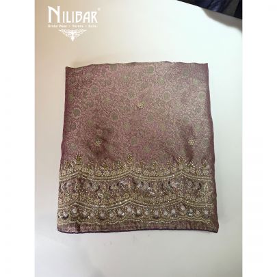 Lilac Banarasi Silk Embroidered Unstitched Suit