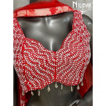 Red Crepe Casual Lehenga