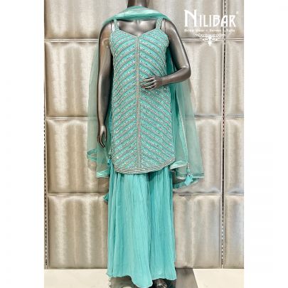 Sea Green Georgette Garara Suit
