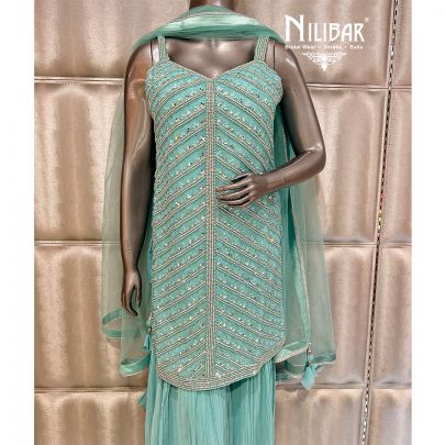 Sea Green Georgette Garara Suit