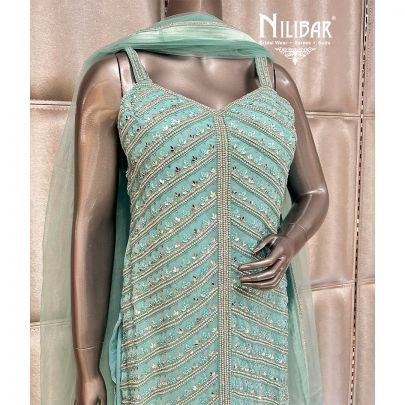 Sea Green Georgette Garara Suit