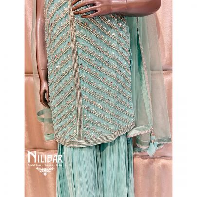 Sea Green Georgette Garara Suit