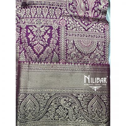 Purple Silk Embroidered Kanjivaram Saree