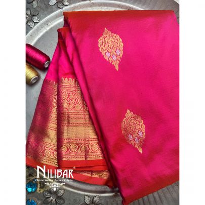 Pink Silk Embroidered Kanjivaram Saree