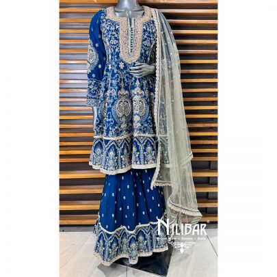 Blue Georgette Garara Suit