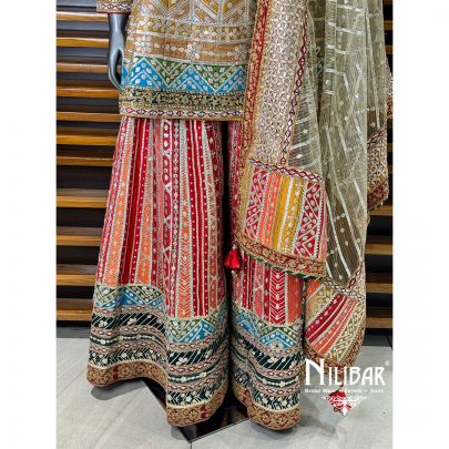 Multicolor Silk Palazzo Suit