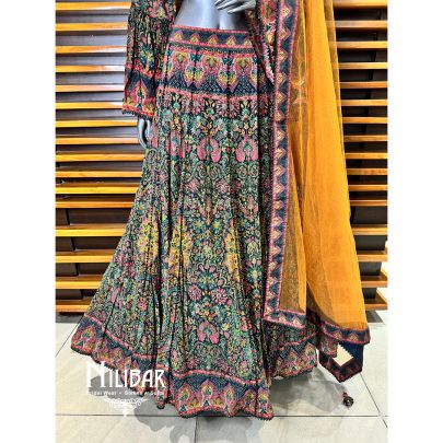 Navy Crepe Lehenga