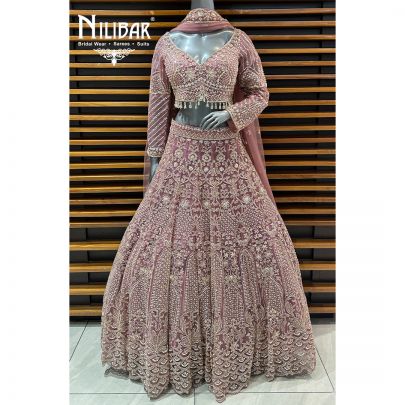 Pink Net Lehenga
