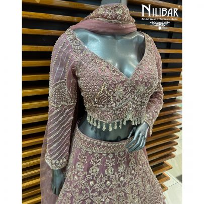 Pink Net Lehenga