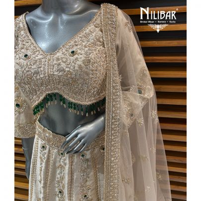 Light Beige Silk Lehenga