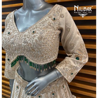 Light Beige Silk Lehenga