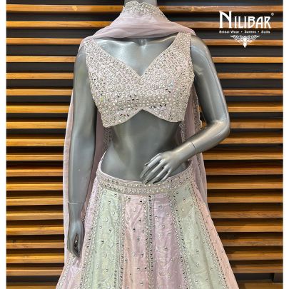 Pastel Multicolor Lamé Silk Lehenga