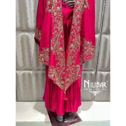 Magenta Pink Silk Cape Style Set