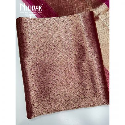 Purple Wine Khinkhwab Silk Unstitched Suit