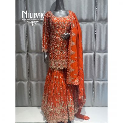 Orange Georgette Garara Suit
