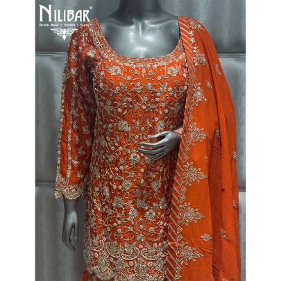 Orange Georgette Garara Suit