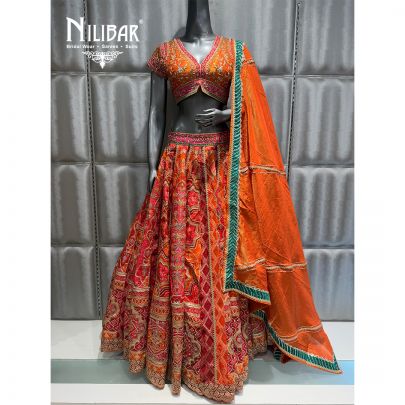 Orange Silk Lehenga