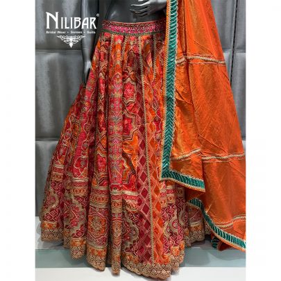 Orange Silk Lehenga