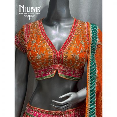 Orange Silk Lehenga