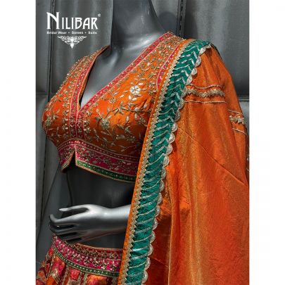 Orange Silk Lehenga