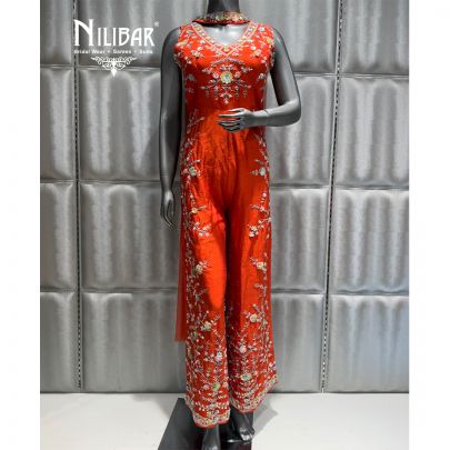 Orange Silk Jumpsuit
