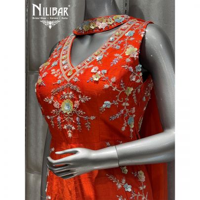 Orange Silk Jumpsuit