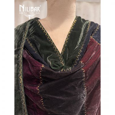Multicolor Embroidered Velvet Dupatta
